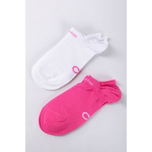Fuchsiovo-bílé kotníkové ponožky Sneaker Gripper - dvojbalení obraz