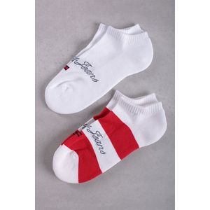 Červeno-bílé kotníkové ponožky Sneaker Rugby - dvojbalení obraz
