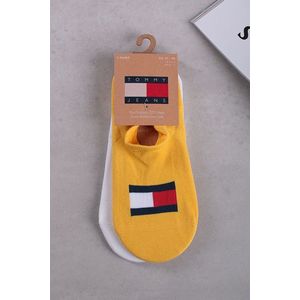 Žluto-bílé balerínkové ponožky TJ Footie Flag - dvojbalení obraz