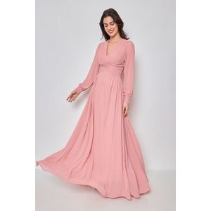 Světle růžové dlouhé šaty Celia obraz