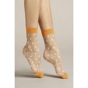 Oranžovo-bílé ponožky Papavero 20DEN obraz