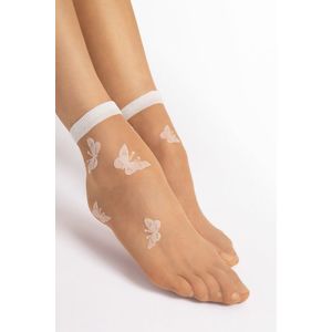 Bílo-béžové vzorované silonkové ponožky Summer 15 Den obraz