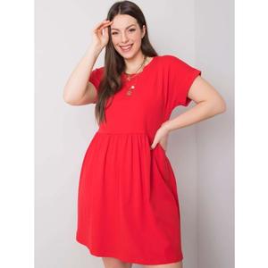 Dámské šaty bavlněné plus size MOLLY červené obraz