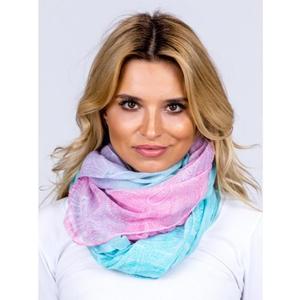 Modro-růžový vzdušný ombre šátek s motivem obraz
