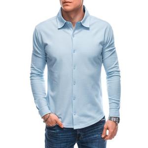 Pánská košile s dlouhým rukávem K523 modrá obraz