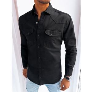 Pánská džínová košile K076 černá obraz