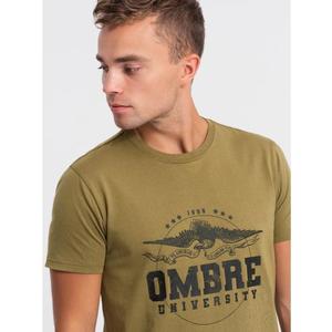 Pánské bavlněné tričko s vojenským potiskem V2 OM-TSPT-0164 khaki obraz