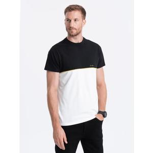 Pánské dvoubarevné bavlněné tričko V2 S1619 černobílé obraz