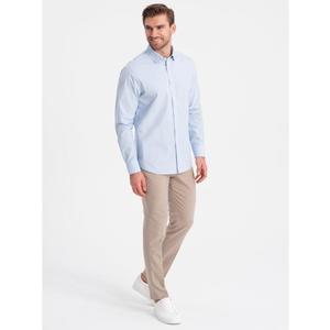 Pánská bavlněná klasická košile REGULAR V1 OM-SHOS-0154 modrá obraz