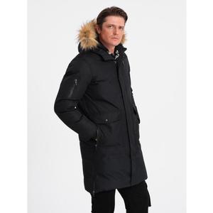 Pánská zimní bunda s odnímatelnou kožešinou z kapuce ALASKAN černá obraz