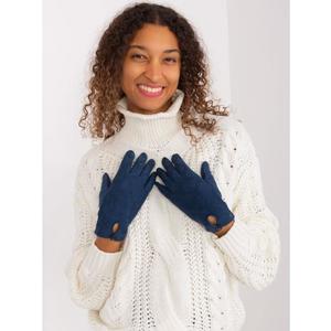 Dámské rukavice s geometrickými vzory LIJ tmavě modré obraz