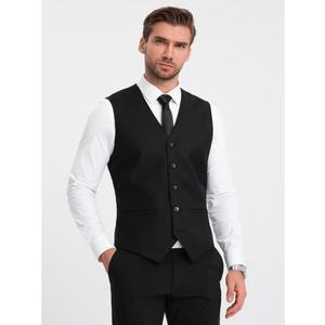 Pánská obleková vesta bez klop V4 OM-BLZV-0112 černá obraz