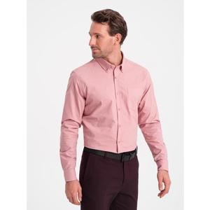 Pánská bavlněná košile REGILAR FIT s kapsou V3 OM-SHOS-0153 růžová obraz