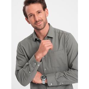 Pánská košile REGULAR FIT s kapsou V4 OM-SHCS-0148 khaki obraz