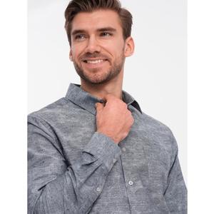Pánská flanelová kostkovaná bavlněná košile V3 OM-SHCS-0157 šedá obraz