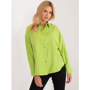 Dámská košile s límečkem oversize NIKA limetkově zelená obraz