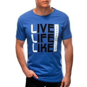 Pánské tričko s potiskem S1569 modrá obraz