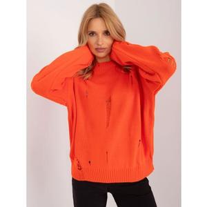 Dámský svetr nadměrné velikosti ze směsi vlny oranžový obraz
