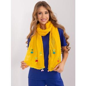 Dámský šátek s aplikacemi žlutý obraz