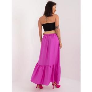 Dámská sukně s pleteným páskem a volánem fialová obraz