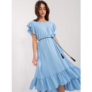 Dámské šaty s volánkovým lemem oversize světle modré obraz
