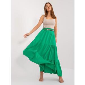 Dámská sukně s volánem maxi zelená obraz