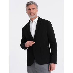 Pánská bunda/sako s kapsami s nášivkami V5 OM-BLZB-0127 černá obraz