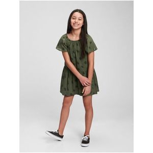Zelené holčičí šaty šaty tiered gauze dress obraz