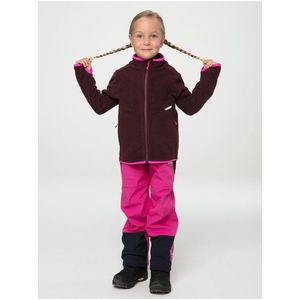Růžovo-fialový holčičí svetr na zip s kapucí LOAP Qwaro obraz