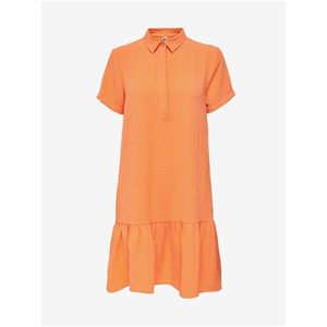 Oranžové košilové šaty s volánem JDY Lion obraz