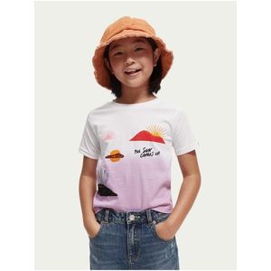 Bílo-růžové holčičí vzorované tričko Scotch & Soda obraz