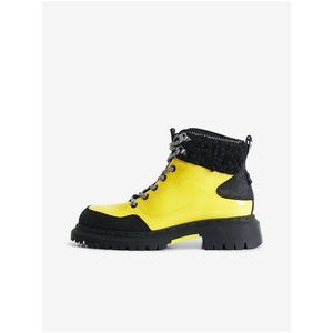 Černo-žluté dámské kotníkové boty Desigual Trekking White obraz