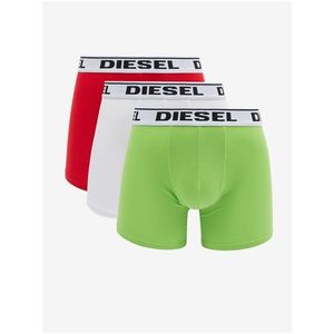 Sada tří pánských boxerek ve světle zelené, bílé a červené barvě Diesel obraz
