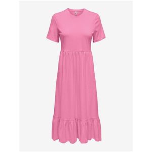 Růžové dámské basic midi šaty ONLY May obraz