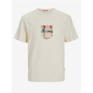 Béžové pánské tričko Jack & Jones Aruba obraz