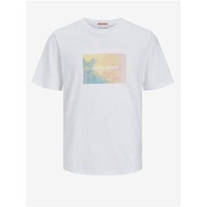 Bílé pánské tričko Jack & Jones Aruba obraz