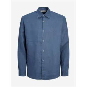 Modrá pánská lněná košile Jack & Jones Lawrence obraz