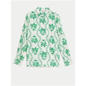 Zeleno-bílá dámská vzorovaná košile Marks & Spencer obraz