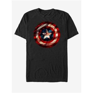 Černé unisex tričko ZOOT.Fan Marvel Flag Shield obraz
