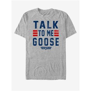 Šedé melírované unisex tričko Paramount Goose Talk Stack obraz