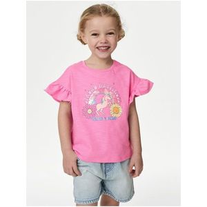 Růžové holčičí tričko s volánky Marks & Spencer obraz