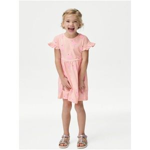 Růžovo-oranžové holčičí vzorované šaty Marks & Spencer obraz