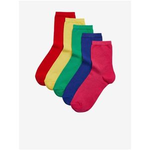 Sada pěti párů dámských ponožek v červené, žluté, zelené, modré a růžové barvě Marks & Spencer obraz