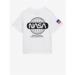 Bílé klučičí tričko NASA™ z čisté bavlny Marks & Spencer obraz