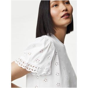 Bílá dámská noční košile s výšivkou Marks & Spencer obraz