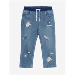 Modré holčičí džíny s motivem jednorožce Marks & Spencer obraz