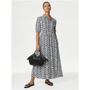 Černé dámské vzorované košilové šaty Marks & Spencer obraz