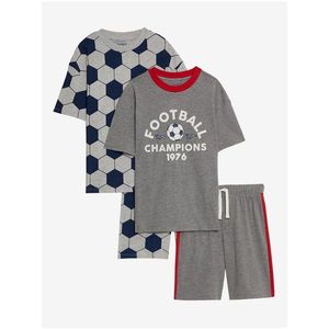 Sada dvou klučičích pyžam v šedé barvě s fotbalovým motivem Marks & Spencer obraz