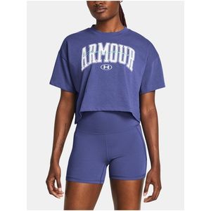 Fialové dámské tričko Under Armour UA HW Scripted WM Crop SS obraz