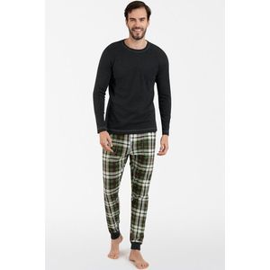 Pánské pyžamo Italian Fashion Seward bis - dlouhé Tmavě šedá-zelená XL obraz